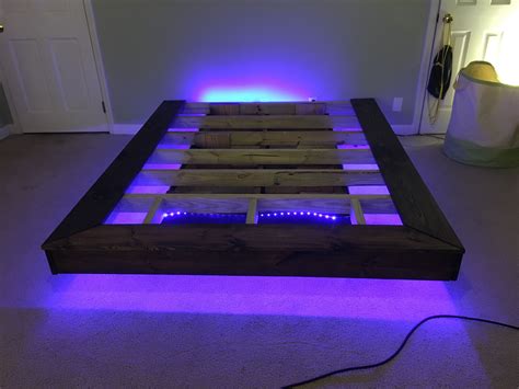 full metal rehab box|Floating Bed Frame Full Size with Smart LED Lights, Heavy Duty .